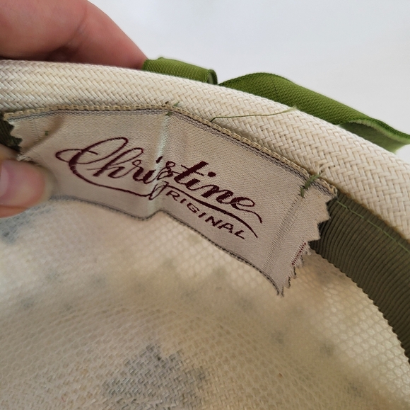 Vintage Christine Original Daisy Flower Woven Hat with Brim Veil MCM - Picture 8 of 8